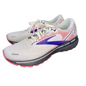 Women’s Brooks Ghost 14 White Purple Athletic Running Sneakers Shoes Size 9.5